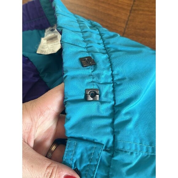 Columbia Womens Vintage Snow Pants 90s Turquoise Sz Large Snowboarding Skiing - Picture 9 of 11